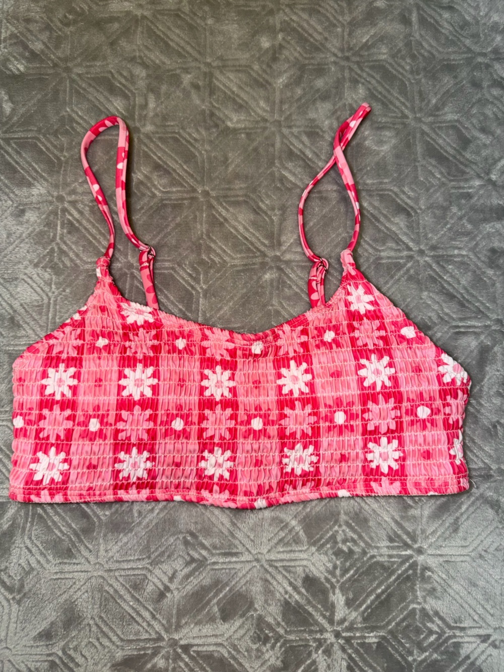 SHEIN Pink Gingham Bikini top